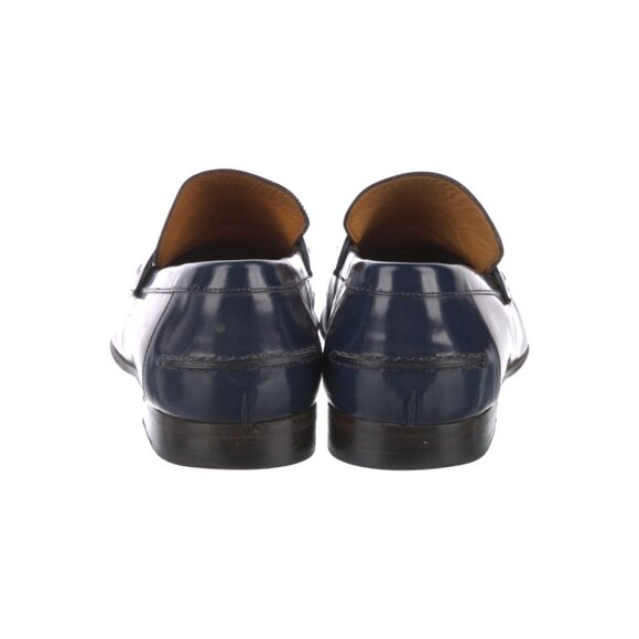 Gucci Brown & Royal Blue Leather Penny Loafers US 10.5 EU 43.5 UK 9.5 - Picture 2 of 3